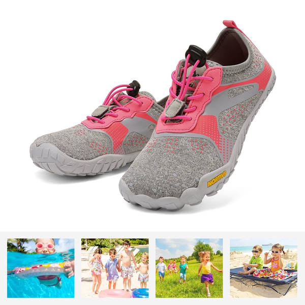 Kids Water Shoes - LIGHT GREY WATERMELON RED - 5